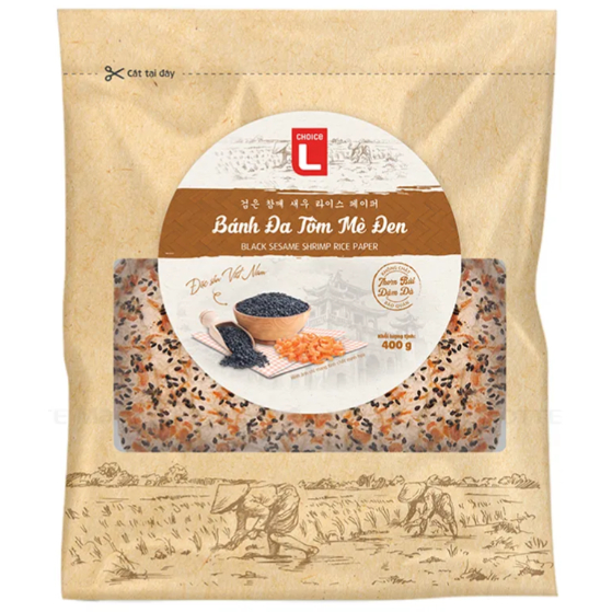 Bánh Đa Mè đen / Tôm Mè / Mè Dừa / Mè gạo lứt Choice L 400g - chính hãng