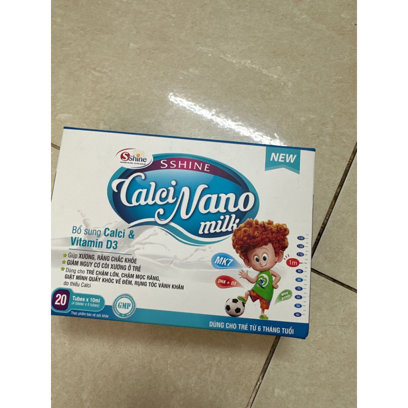 Canxi nano cho bé vị sữa - Giúp xương chắc khoẻ, tăng chiều cao vượt trội (hộp 20 ống)