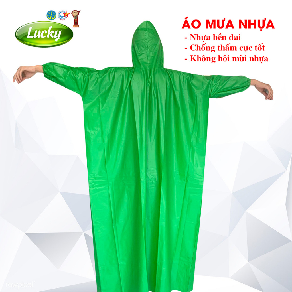 Áo mưa bít hông một người NHỰA CAO CẤP phủ chân không lo mưa ướt