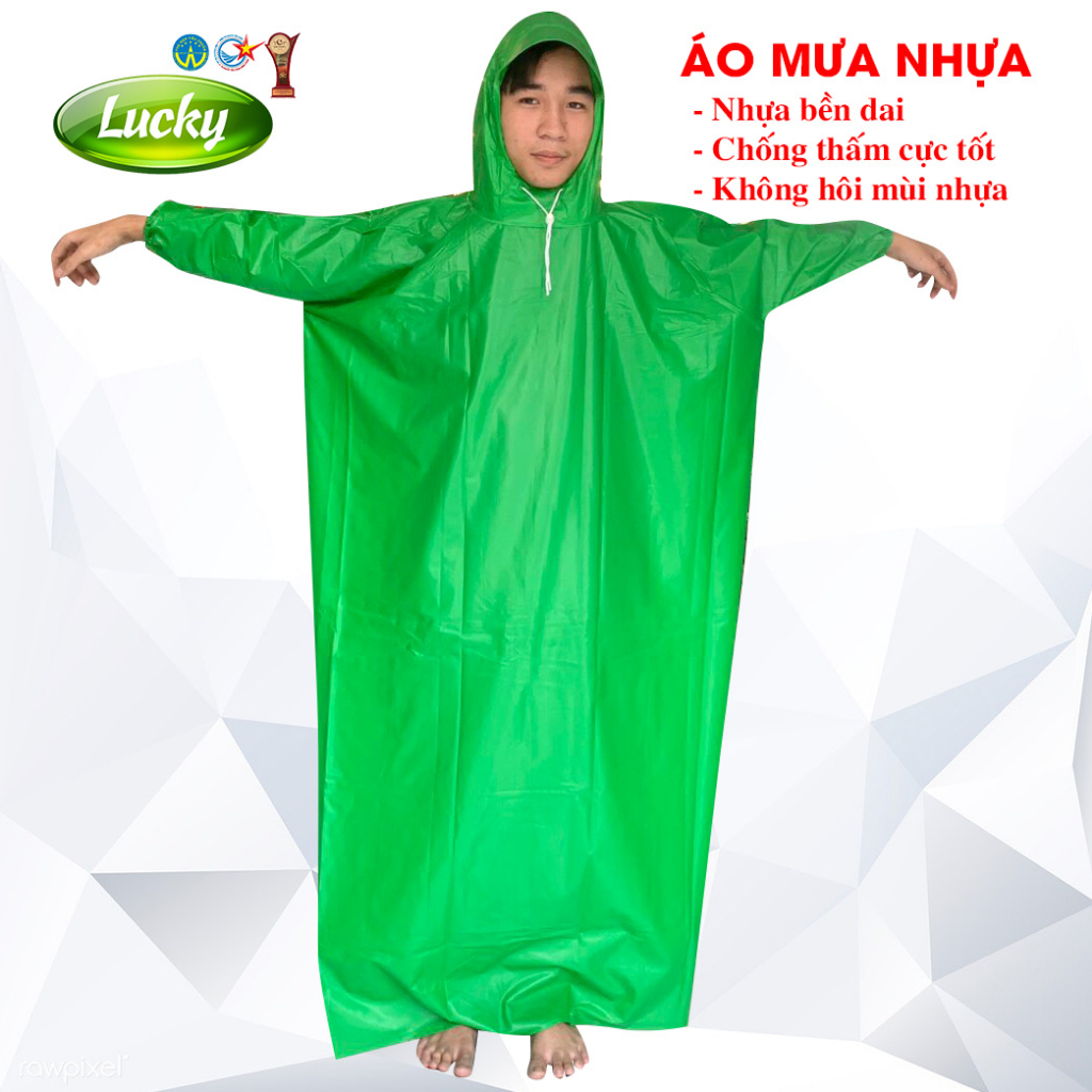 Áo mưa bít hông một người NHỰA CAO CẤP phủ chân không lo mưa ướt
