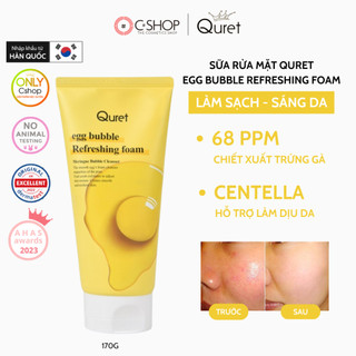 Sữa Rửa Mặt Tạo Bọt Thành Phần Từ Trứng Gà QURET EGG BUBBLE REFRESHING FOAM