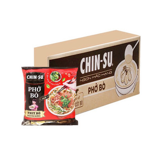 Thùng 15 Gói CHINSU Phở Bò | Miến Gà | Hủ Tiếu Bò Kho | Phở Story (Có Thịt Thật)