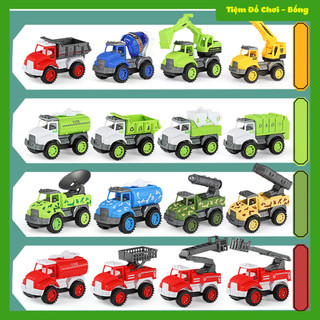 Túi đồ chơi ô tô cho bé trai, xe công trình, xe cần cẩu mini cho bé, ô tô đồ chơi xe chạy đà