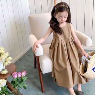 váy bé gái  váy công chúa xêp ly 2 túi sát nách nhà tú  baby kids chất liệu tơ xước cho bé từ 12-38kg