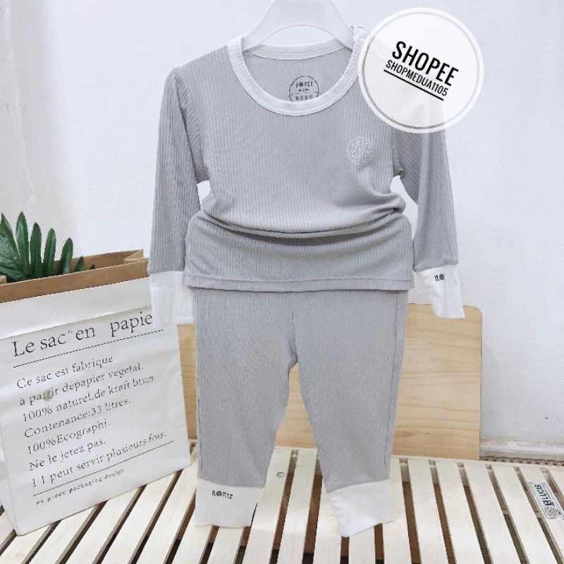 Bộ dài tay modal air mềm mát cho bé 0-4 tuổi bé trai bé gái