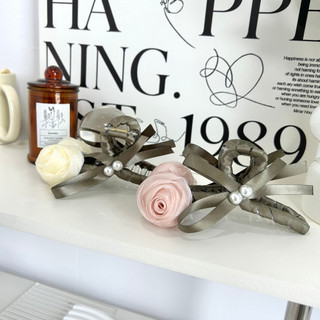 Kẹp tóc dáng xoắn hoa hồng sang trọng Modleaf Rosie lovely pin Hàn Quốc