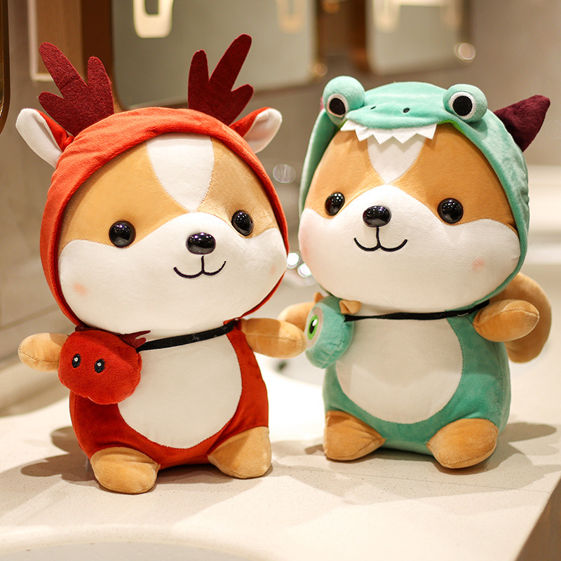Gấu bông chó Shiba Cosplay Xinh Xắn 25cm, 45cm làm quà tặng cho bé cao cấp Vua Gấu Bông