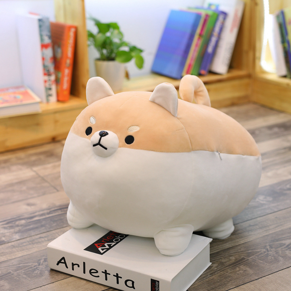 Gấu bông chó corgi béo tròn siêu mềm mịn làm gối ôm cao cấp Vua Gấu Bông