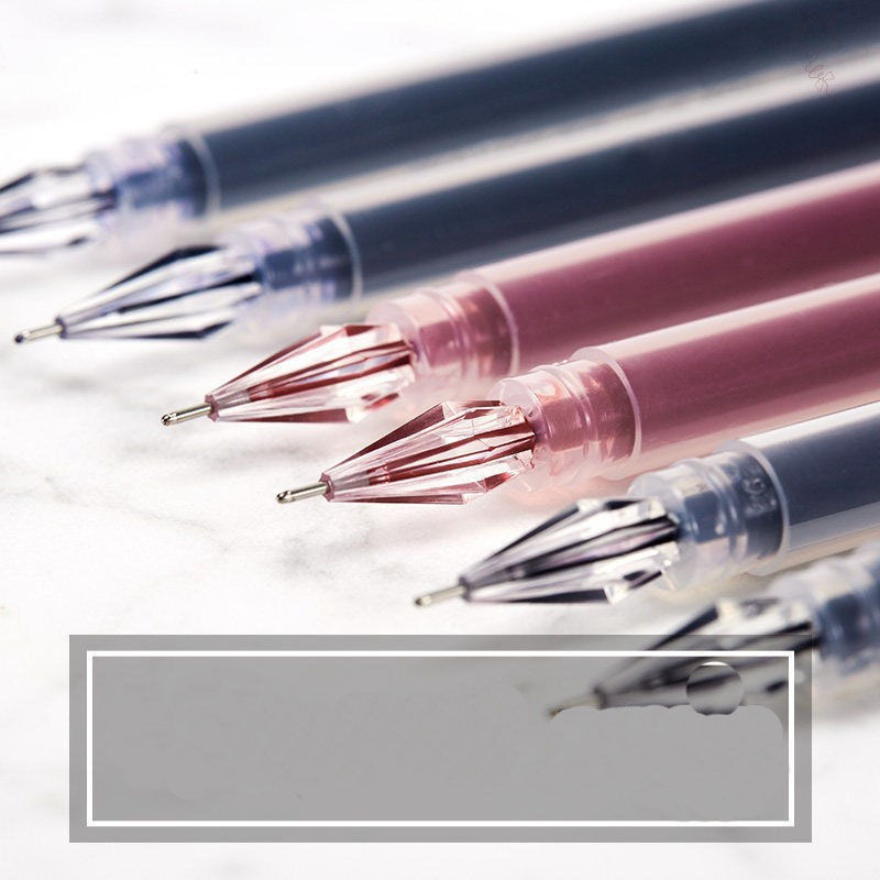 Bút bi gel Muji đầu kim cương ngòi 0.38mm đầu kim 3 màu đen đỏ xanh