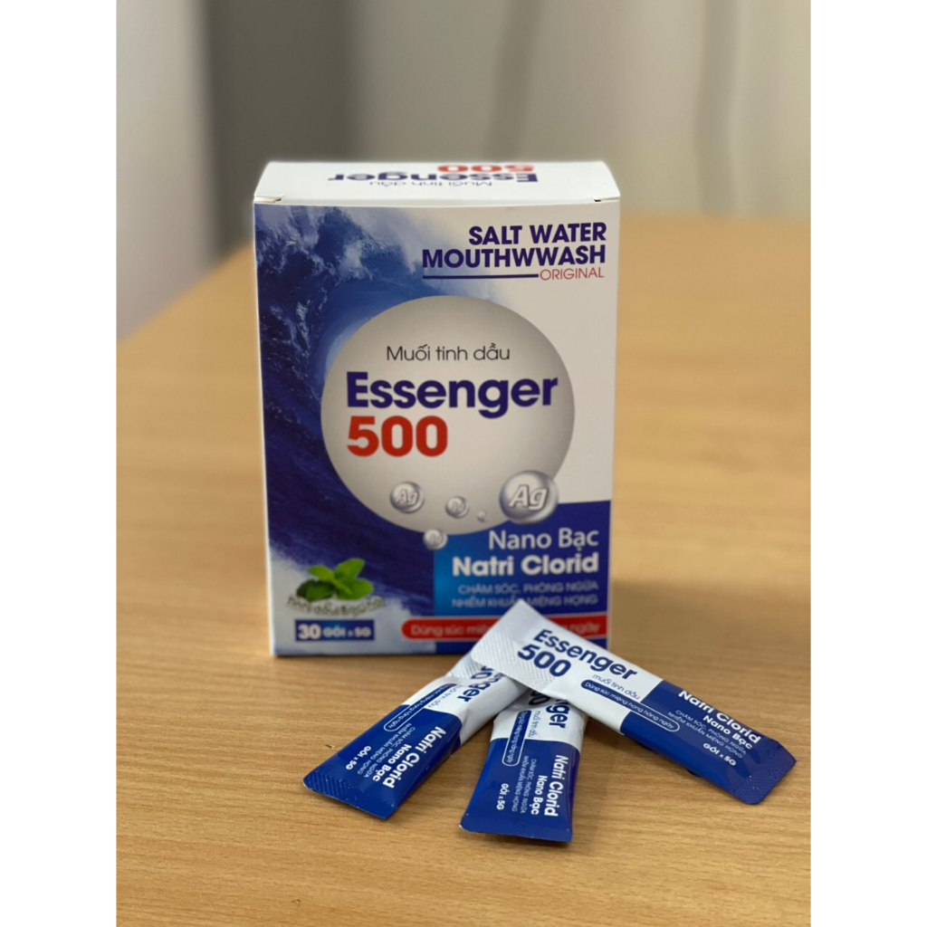 ✅ Muối súc miệng, rửa mũi tinh dầu bạc hà Essenger 500 TẶNG kèm bình pha