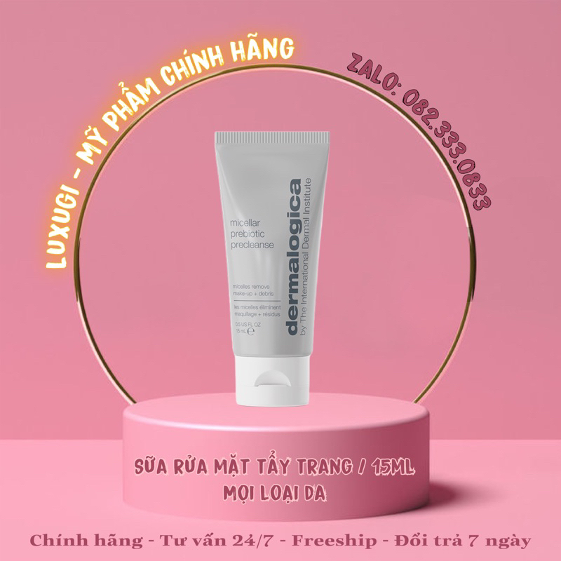 Sữa tẩy trang cân bằng hệ vi sinh vật của da Dermalogica Micellar Prebiotic Precleanse 15ml