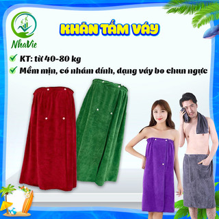  VÁY QUÂY NGỰC TỪ KHĂN TẮM ⚡Freeship⚡ Khăn tắm quấn người microfiber dày mịn có nút bấm tiện lợi cho nam nữ 