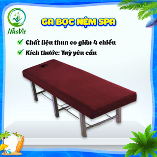 GA BỌC NỆM SPA  ⚡Freeship⚡ Drap bọc giường nệm thun dành cho tiệm gội đầu, nối mi, massage| IB SIZE KHÁC NHẮN TIN SHOP