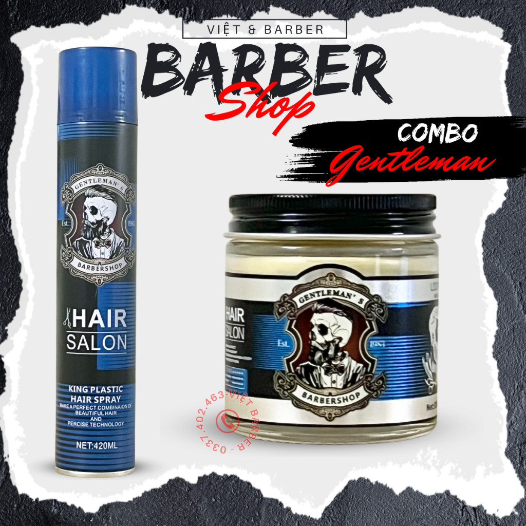 Combo gôm keo xịt tóc Variety,Gentleman và sáp wax tạo kiểu cho nam giới