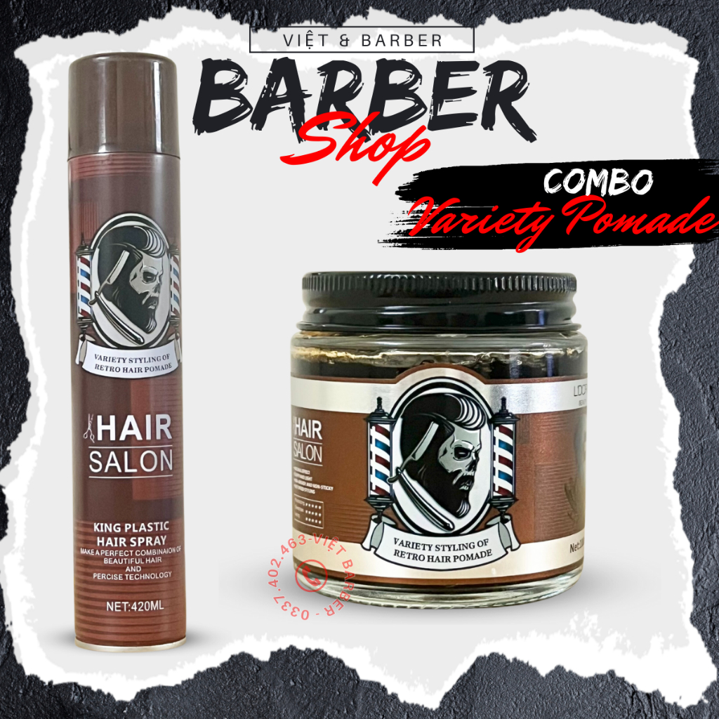Combo gôm keo xịt tóc Variety,Gentleman và sáp wax tạo kiểu cho nam giới