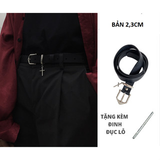 Thắt Lưng Nam Chữ Thập Cá Tính, Dây Nịt Nam Nữ Bản 2,3cm Kiể Dáng Cổ Điển Thời Trang Học Sinh - DNNN005