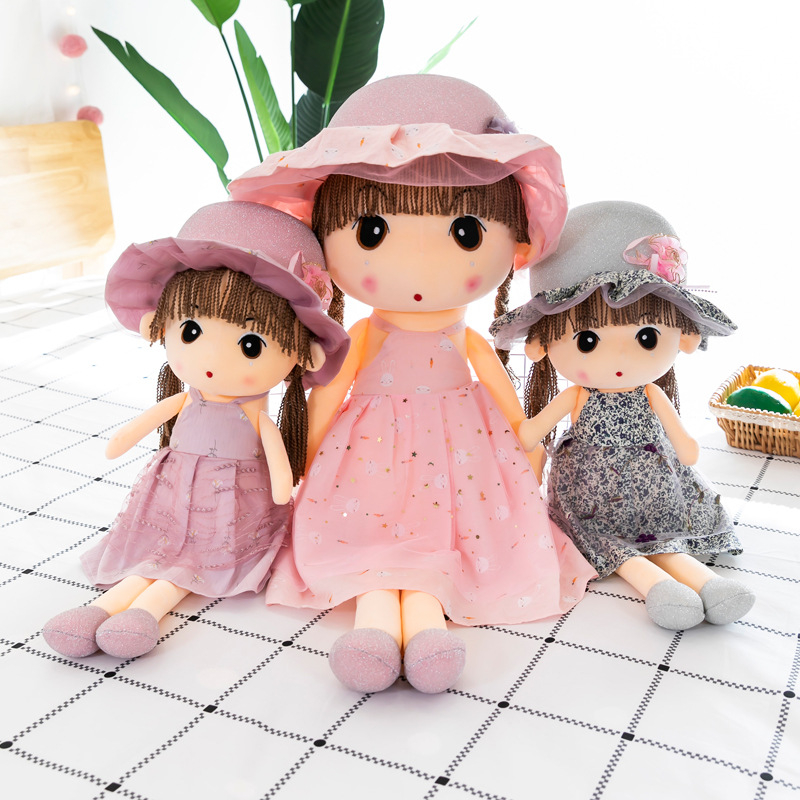 Gấu bông búp bê cho bé gái váy nhung size 50cm - 70cm, búp bê công chúa dễ thương