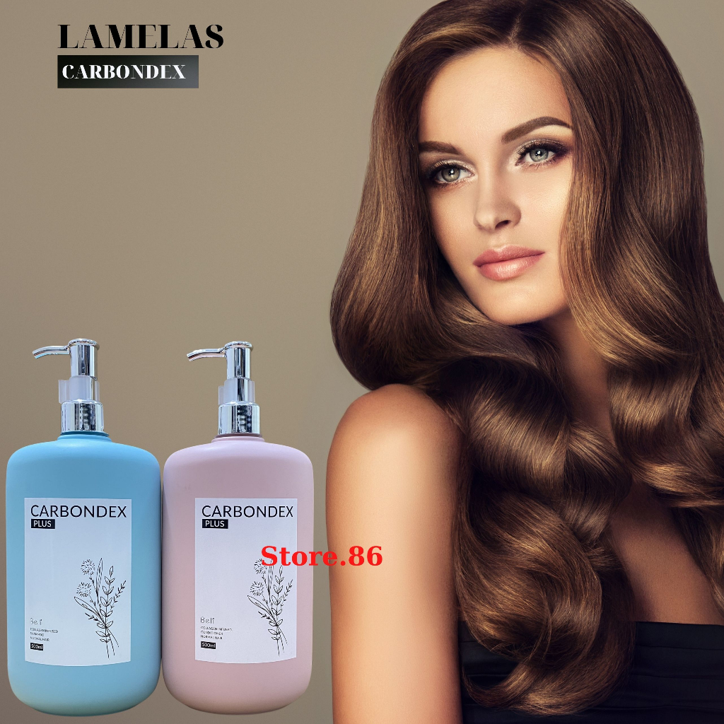Dầu gội xả phục hồi LAMELAS-CARBONDEX, siêu mềm mượt - siêu lưu hương 500ml*2 - Cặp dầu gội lamelas