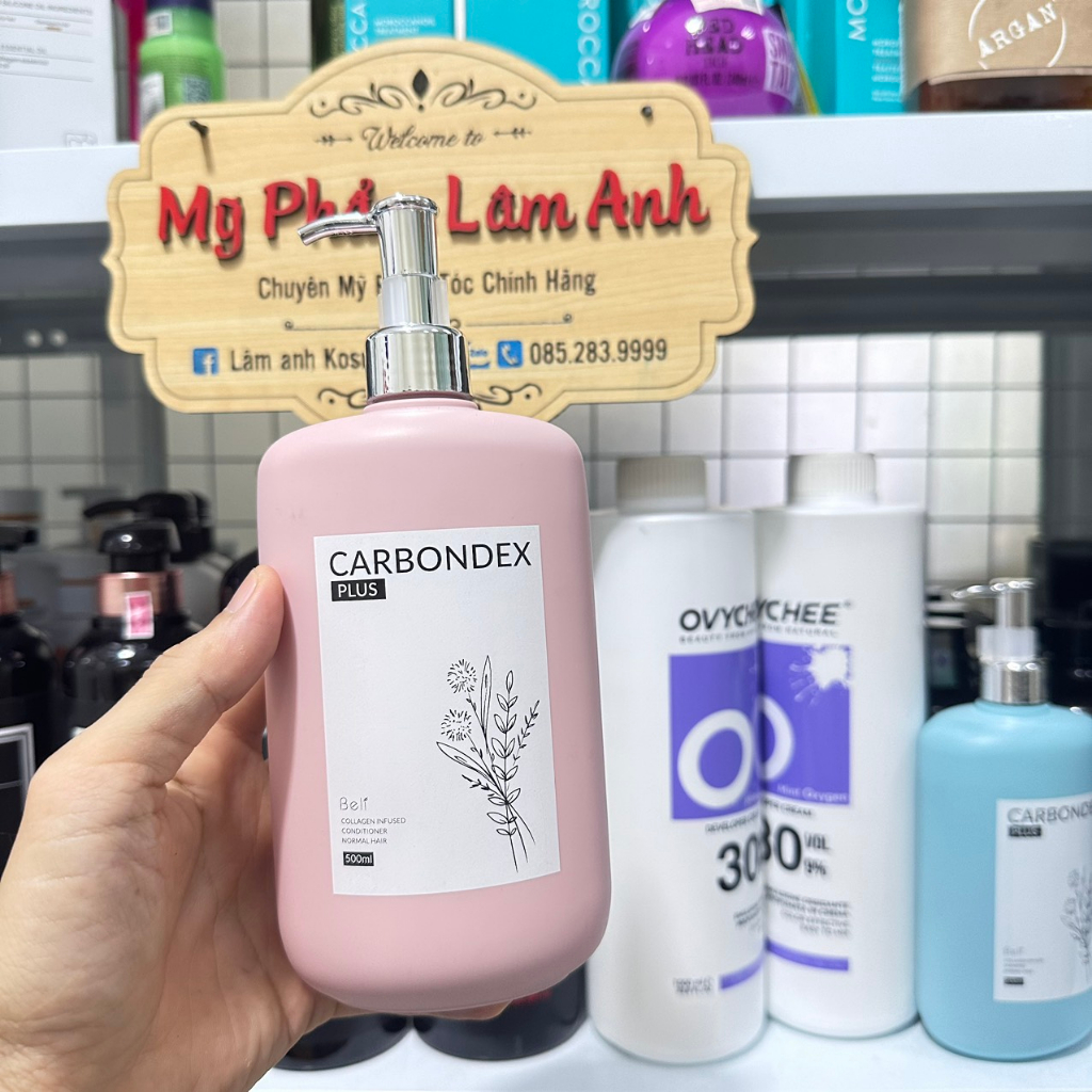 Dầu gội xả phục hồi LAMELAS-CARBONDEX, siêu mềm mượt - siêu lưu hương 500ml*2 - Cặp dầu gội lamelas