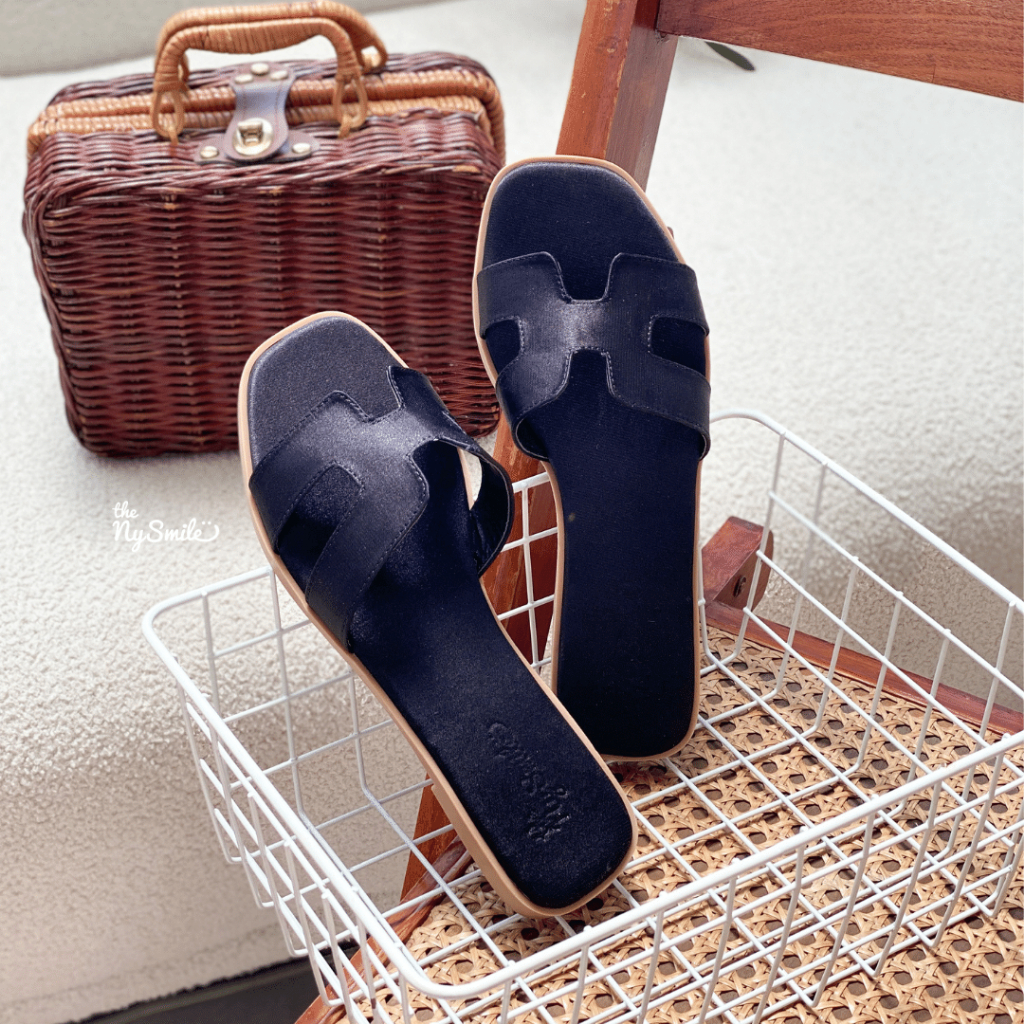 Dép nữ, quai  chất jeans đế chống trơn trượt - THENYSMILE - HIRO