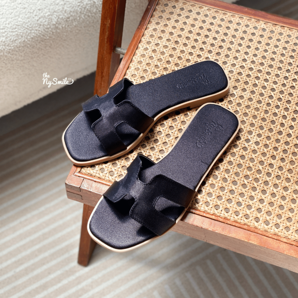 Dép nữ, quai  chất jeans đế chống trơn trượt - THENYSMILE - HIRO