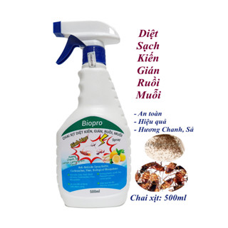 Chai xịt diệt kiến diệt gián ruồi muỗi Sinh học Biopro Chai 500ml Diệt sạch côn trùng gây hại An toàn Hiệu quả Sx tại VN