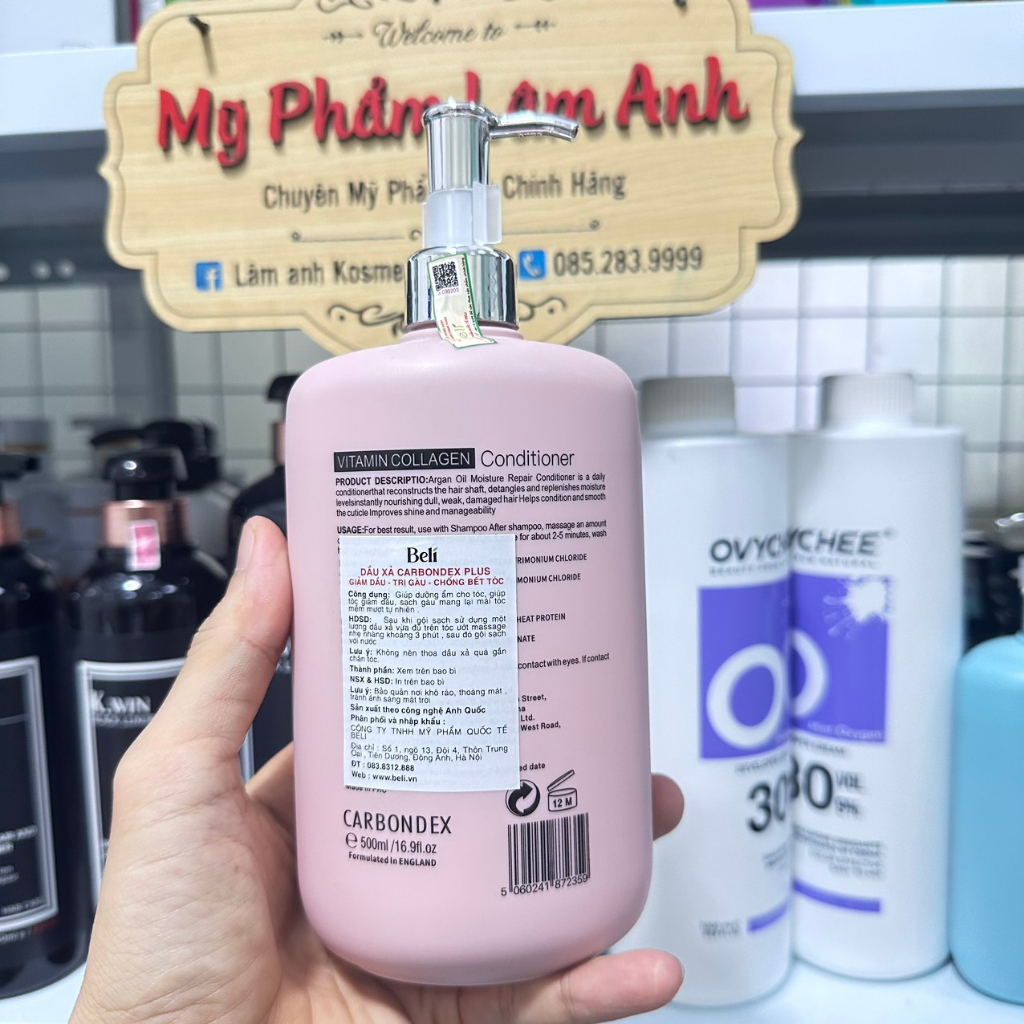 Dầu gội xả phục hồi LAMELAS-CARBONDEX, siêu mềm mượt - siêu lưu hương 500ml*2 - Cặp dầu gội lamelas