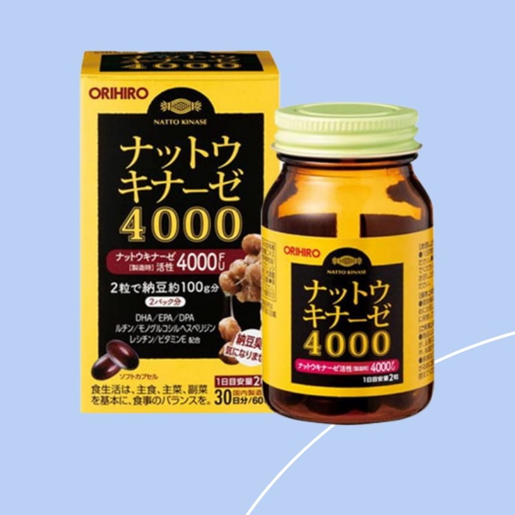 Viên uống chống đột quỵ, tai biến Nattokinase 2000FU - 4000FU Orihiro Nhật Bản
