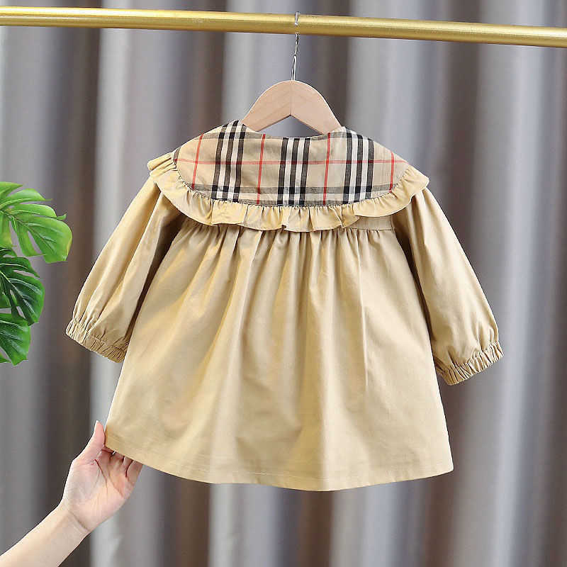 Áo khoác kaki viền bèo cho bé gái 10 đến 25kg A0112