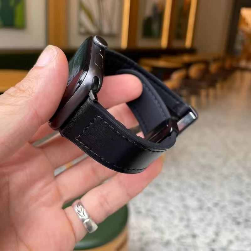 Dây Đeo Bằng Da Thật Dành Cho Đồng Hồ Thông Minh Apple Watch Series 8 7 6 5 SE 49mm 41mm 40mm 44/45mm