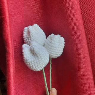 Hoa Tulip Len Handmade Màu pastel ( 1 Cành )