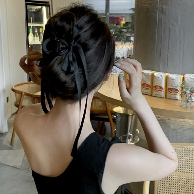 Kẹp Gắp Tóc Nơ Dài Màu Đen - KEP1596 - BCorner