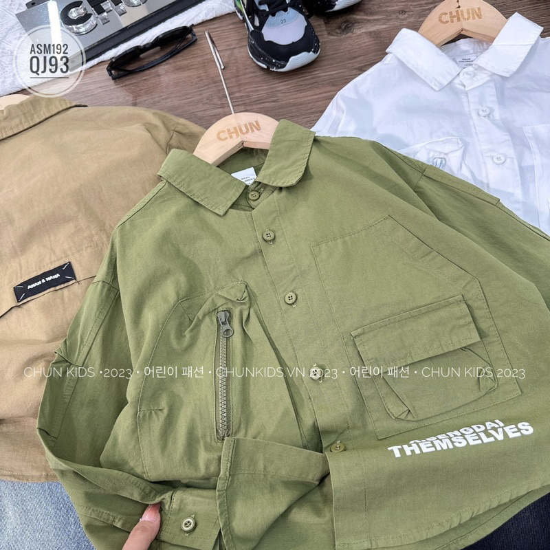 ASM192 -  ÁO SOMI túi khóa - túi nắp X.SENGDAI THEMSELVES CHO BÉ - 7012