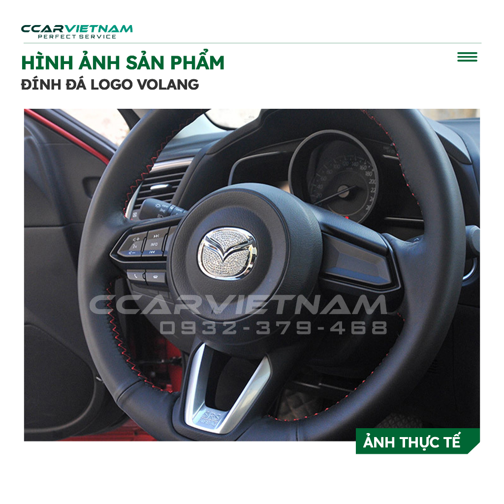 Đính Đá Trang Trí Logo Vô Lăng Mazda, Hyundai, Toyota, KIA, Honda, Mercedes, Mitsubishi - Làm Đẹp Nội Thất Ô Tô