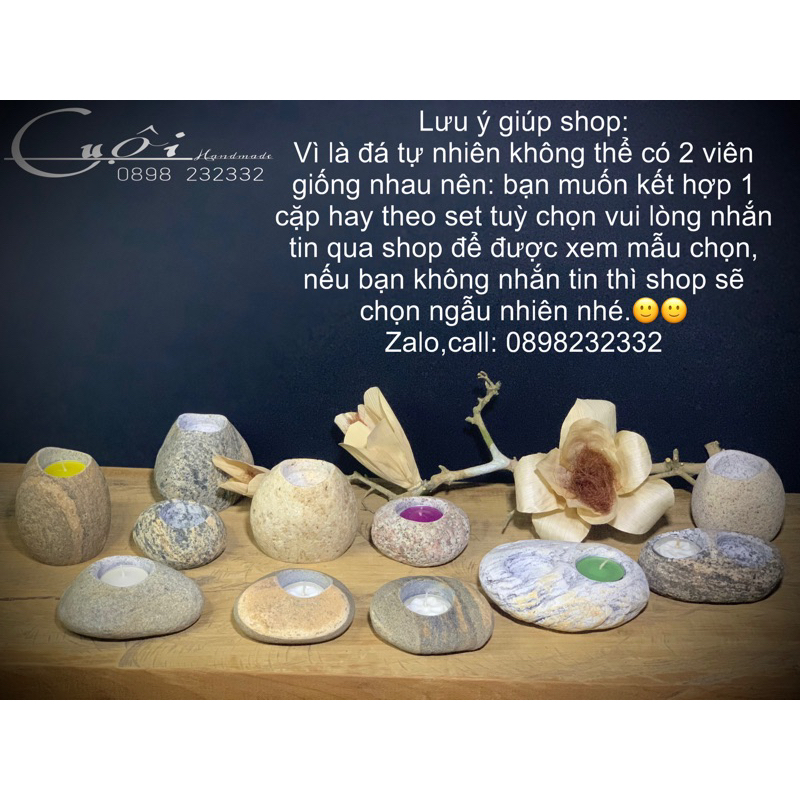 Đèn nến đá cuội