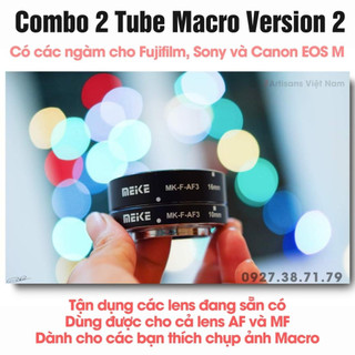 FREESHIP Bộ 2 Tube Macro AF Meike MK-F-AF3 dành cho Fujifilm, Sony, M4/3, Canon EOS M - Ngàm chụp Macro cho lens AF/MF
