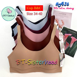 Áo lót thể thao Sisterhood A36, áo ngực Thái Lan Cup B C đều mặc được, không gọng ôm ngực, chất vải mềm mịn, VANVENE