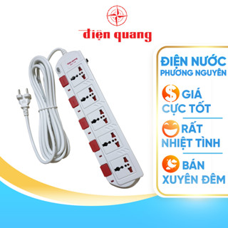 Ổ Cắm Điện Quang Thông Minh Dài 5M, Chống Giật An Toàn -  5 Lỗ 3 Chấu Chống Cháy, Công Suất 3200W
