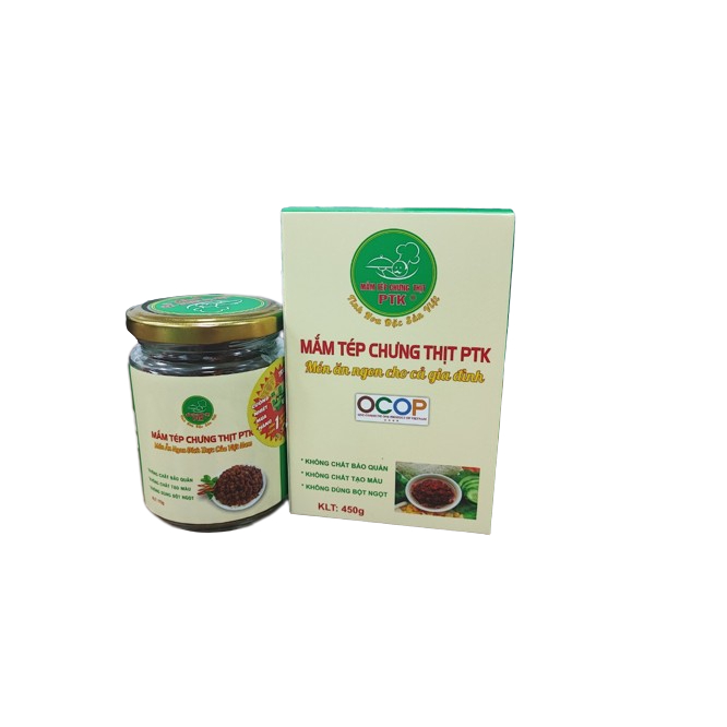 Mắm Tép Chưng Thịt PTK Lọ Thuỷ Tinh 450gr