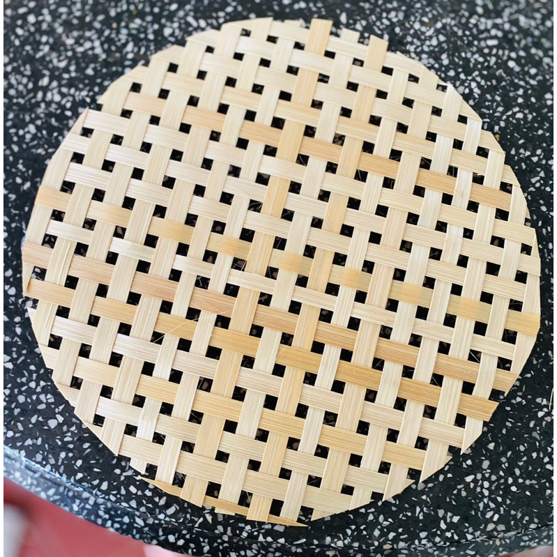 Combo 10 mành tre đan hình tròn 35x35  25x25cm