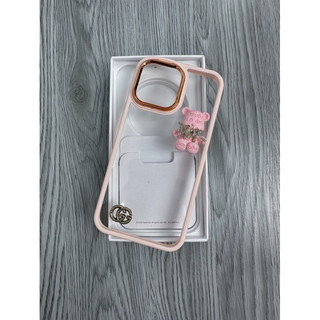 Ốp Lưng Iphone Viền Hồng Charm Cao Cấp