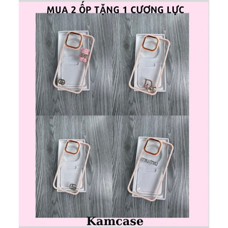 Ốp Lưng Iphone Viền Hồng Charm Cao Cấp