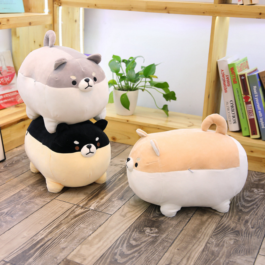 Gấu bông chó corgi béo tròn siêu mềm mịn làm gối ôm cao cấp Vua Gấu Bông