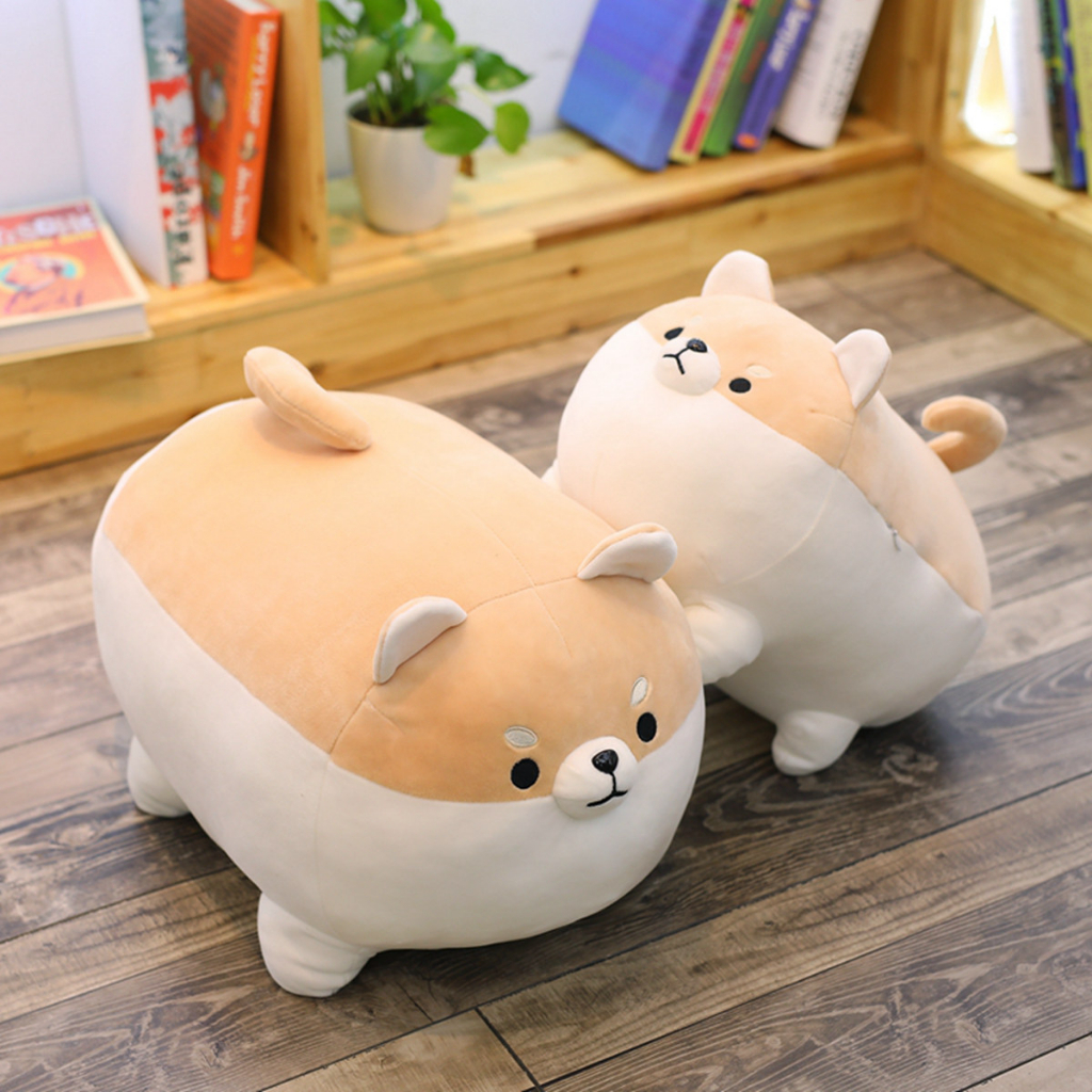Gấu bông chó corgi béo tròn siêu mềm mịn làm gối ôm cao cấp Vua Gấu Bông