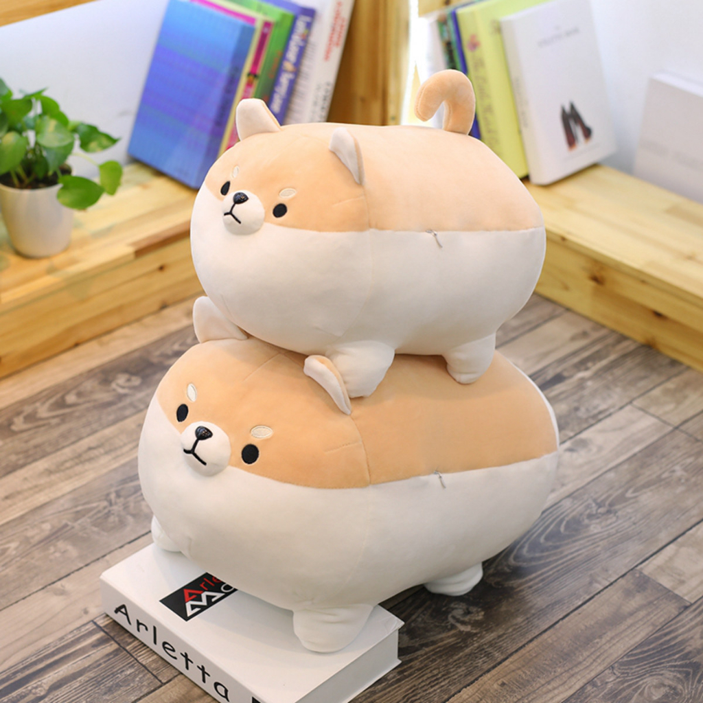 Gấu bông chó corgi béo tròn siêu mềm mịn làm gối ôm cao cấp Vua Gấu Bông