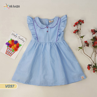 V097 Váy Cotton Xinh House Bé Gái Hoạ Tiết Chấm Bi