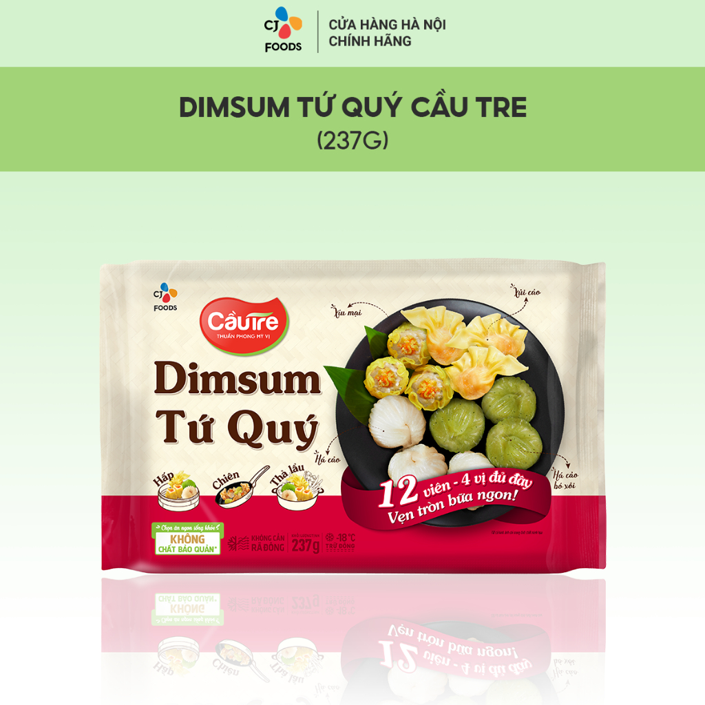 Dimsum Tứ Quý Cầu Tre 237g _4 vị đủ đầy, vẹn tròn bữa ngon