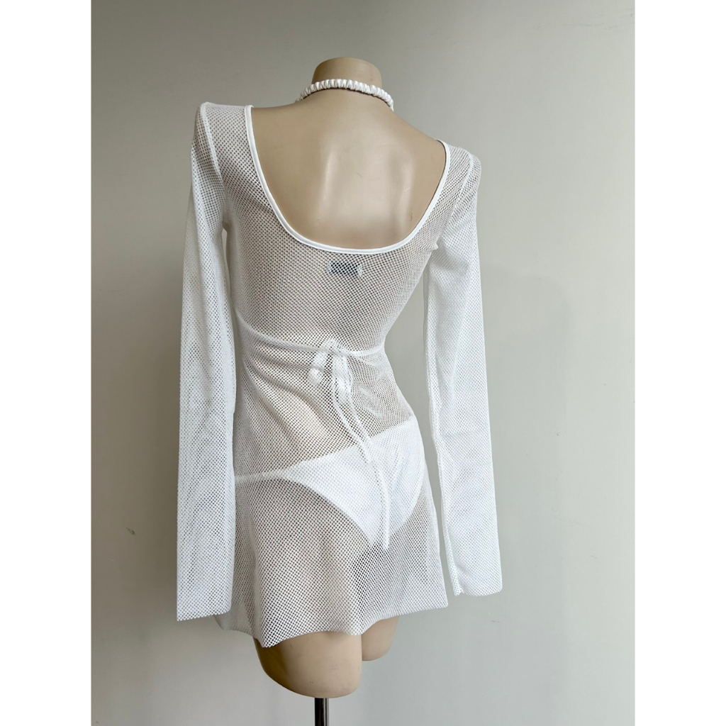 Beachclub-đầm lưới đi biển tay dài