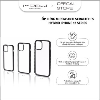 Ốp Lưng MIPOW Anti Scractches Hybrid dành cho iPhone 12 series - hàng chính hãng