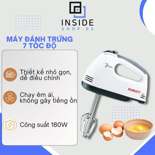 Máy Đánh Trứng Cầm Tay 7 Tốc Độ Công Suất 180W